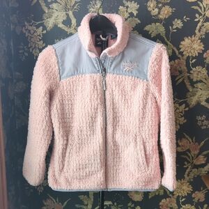 Reebok Girls Pink And Gray Sherpa Full Zip Jacket Size Small (7/8)